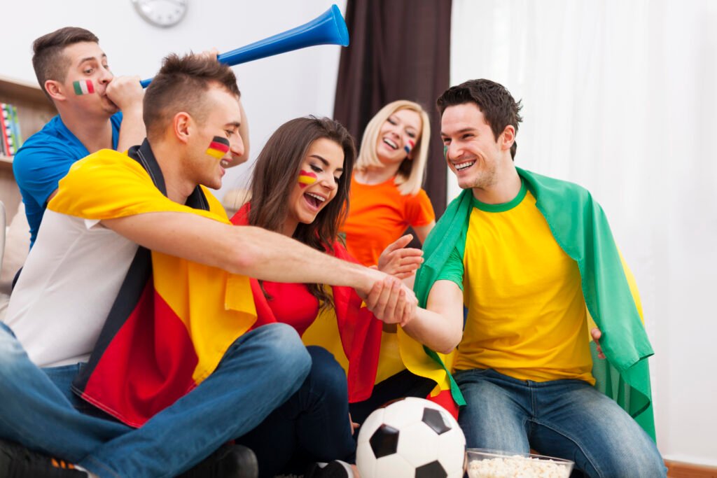 grupo de amigos de distintos equipos de futbol