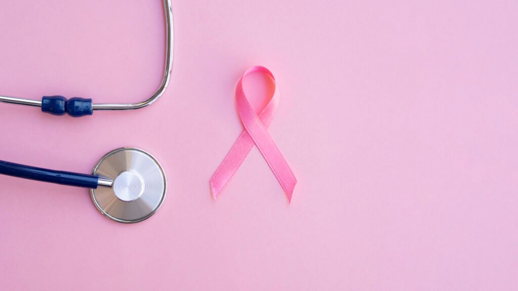 top-view-pink-ribbon-with-stethoscope